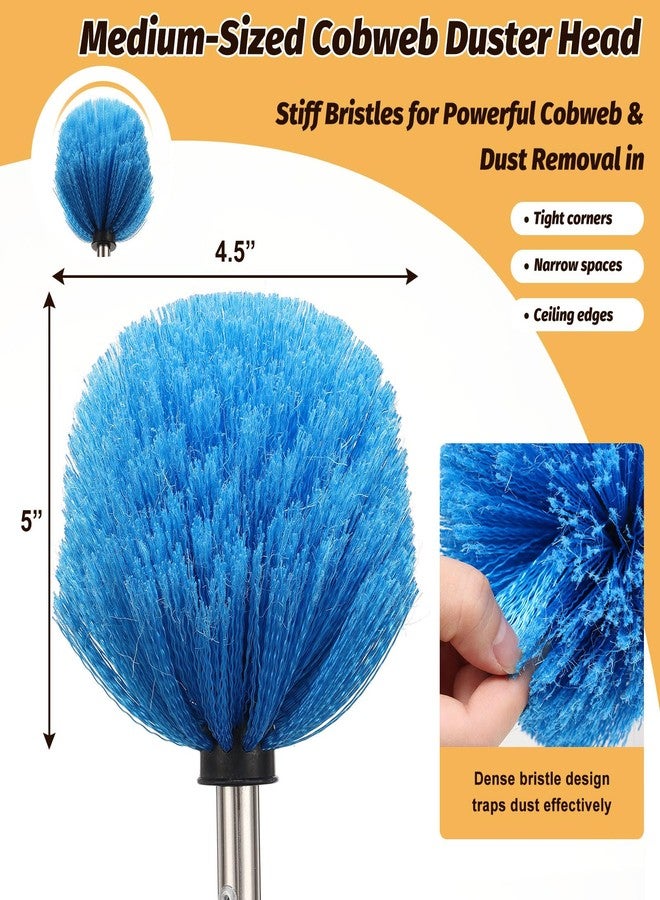 DAKEPOLE Cobweb Duster Brush with Extension Pole, Lightweight 5ft Long Spider Web Cobwebs Ceiling Fan Dust Cleaning Brush Kit with Washable Head,for Ceiling Fan, Furniture, Eaves,Vent, Roof House Cleaning - Image 3